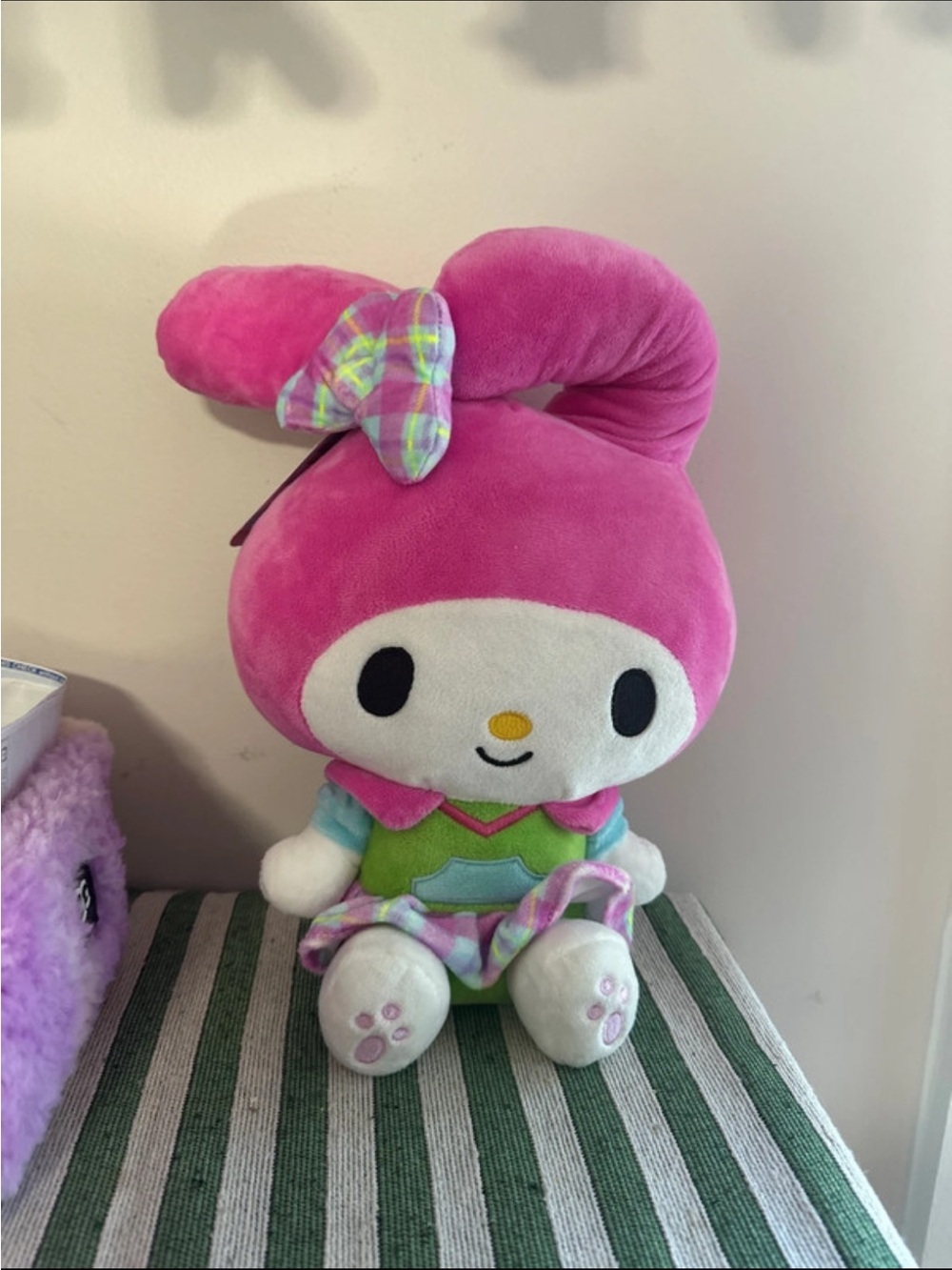 Sanrio My Melody Plush - Bright Pink Bunny with Pastel Outfit